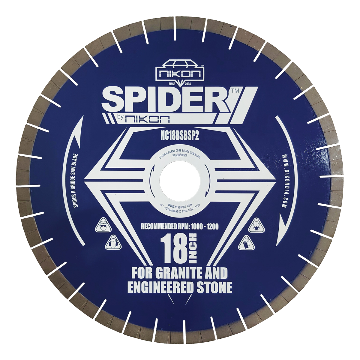 The Spider II silent core bridge saw blade by Nikon Diamond Tools